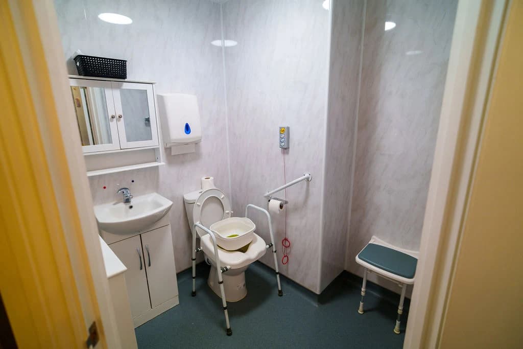 Interior - A clean and accessible bathroom designed with comfort and safety in mind