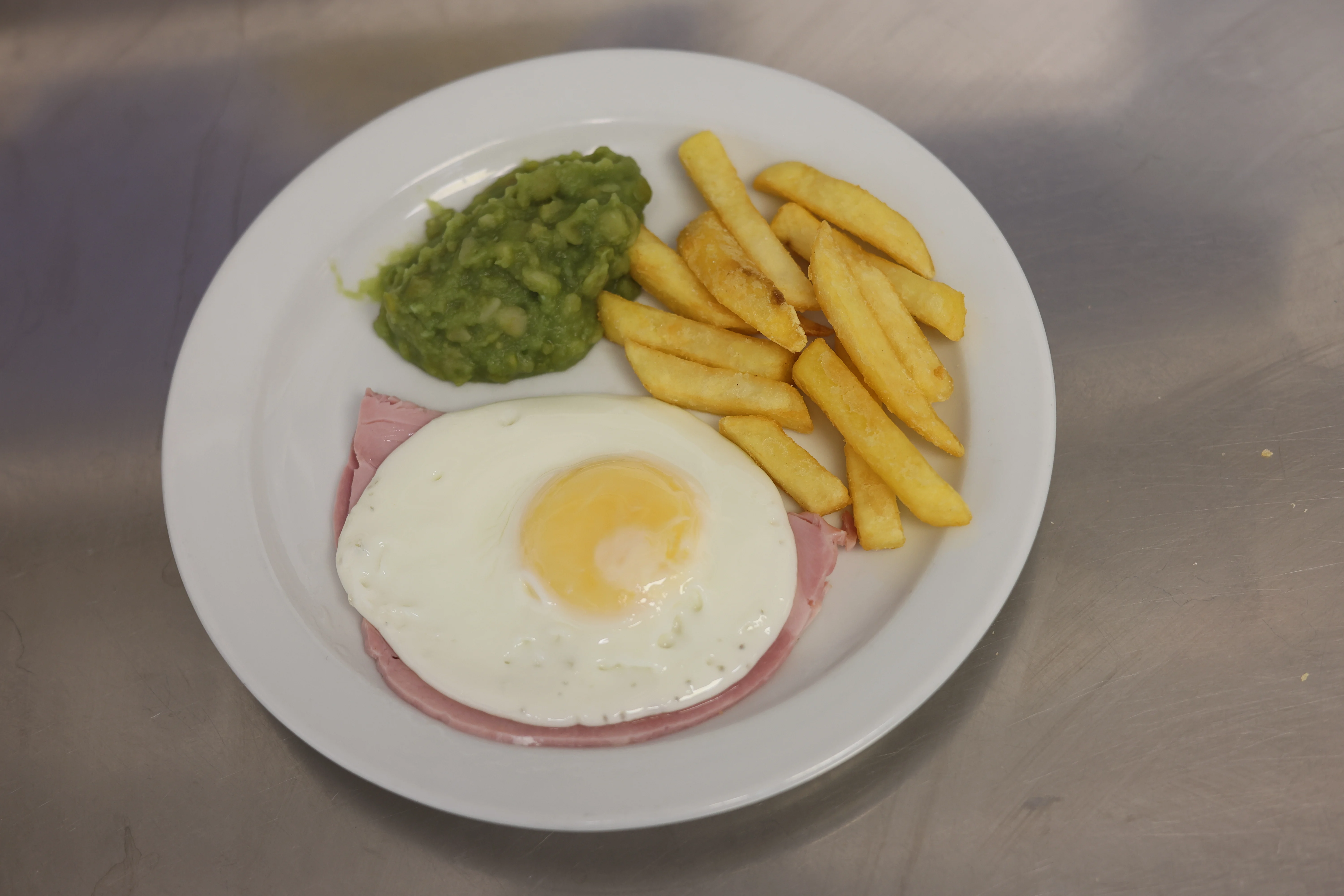 Egg, Chips & Peas